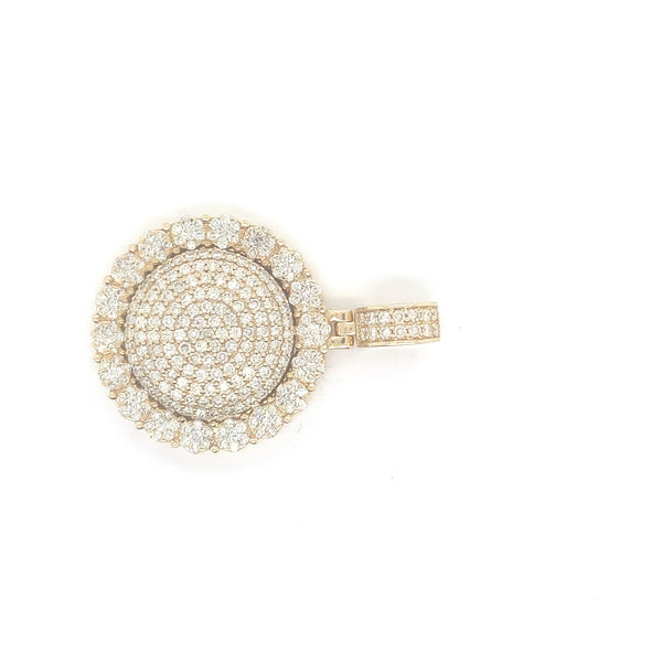 10K yellow gold pillow round shape pendant