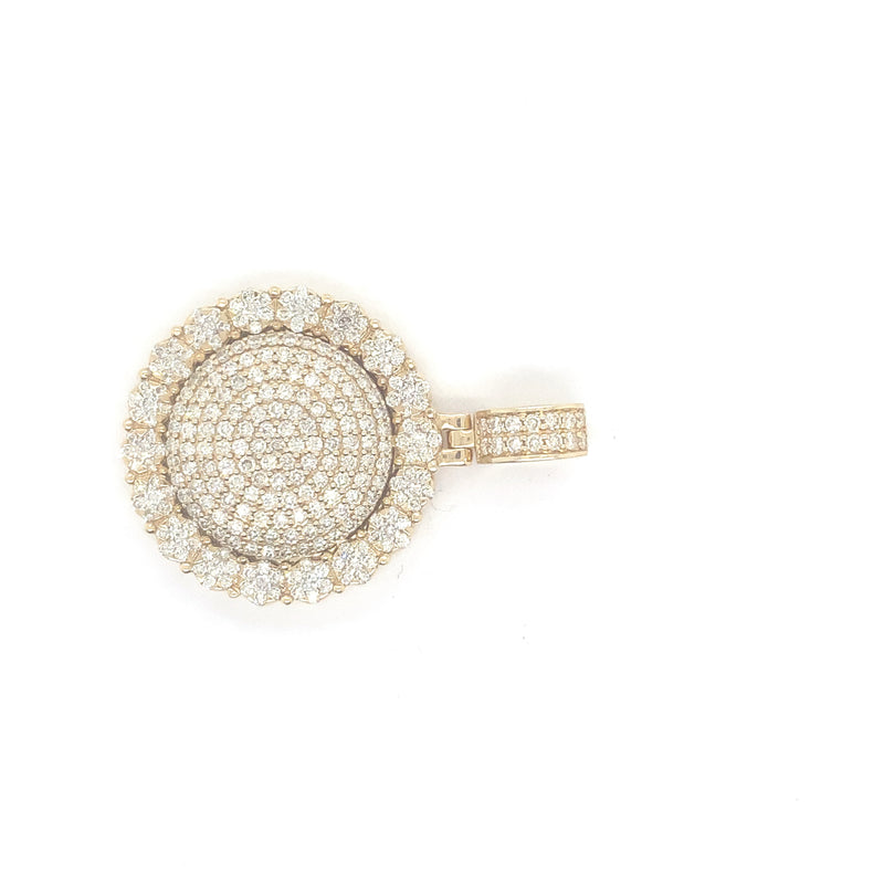 10K yellow gold pillow round shape pendant