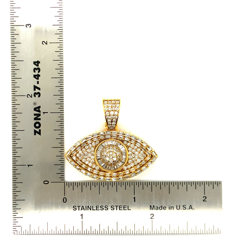 10k yellow gold eye pendant