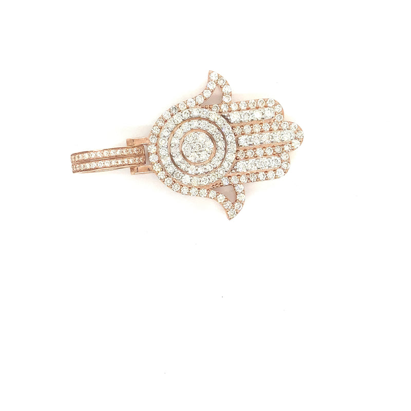 10K rose gold hamsa pendant