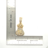 10k yellow gold money bag