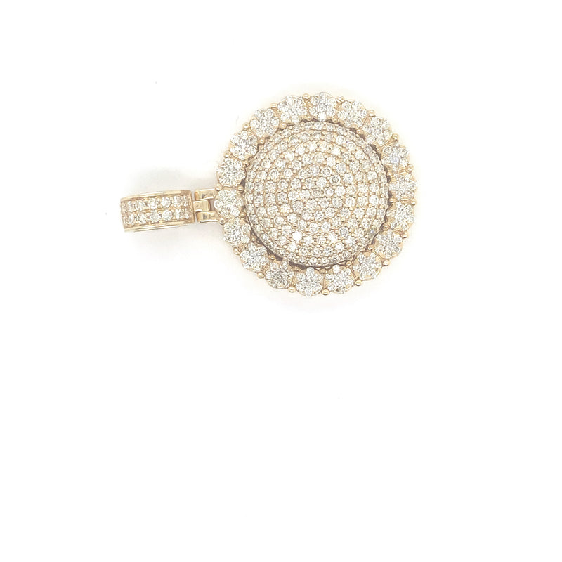 10K yellow gold pillow round shape pendant