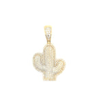 10K yellow gold cactus pendant