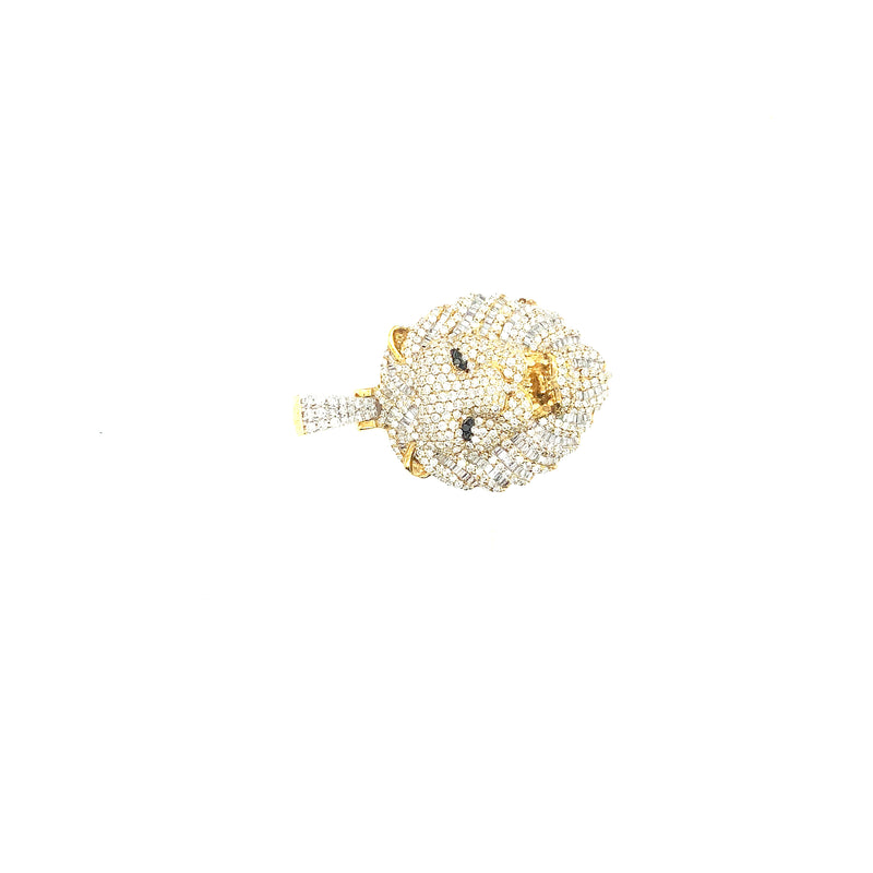 10k yellow gold lion head pendant