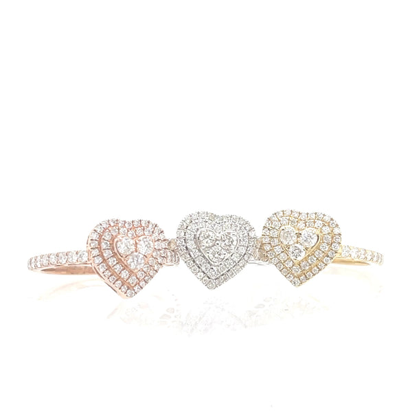 10K Gold and natural diamond Heart shape rings