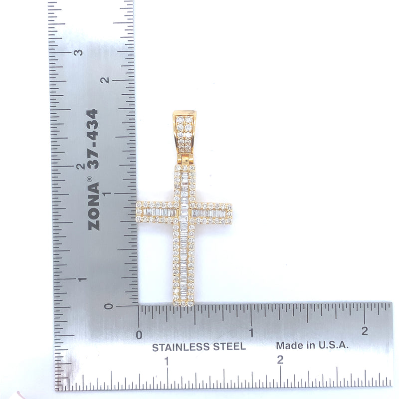 Yellow gold diamond cross
