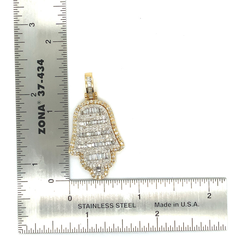 10K yellow gold hamsa pendant