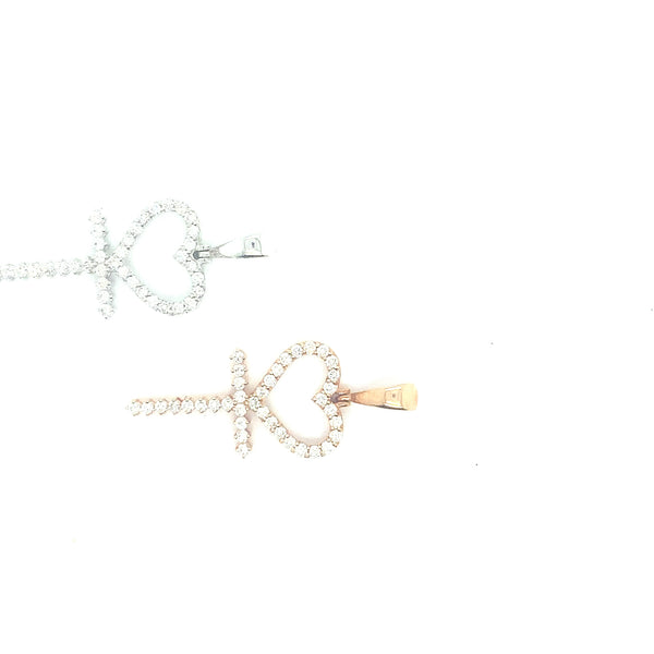 10k gold heart keys pendant