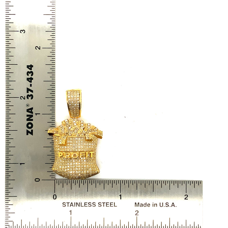 10k yellow gold money bgb profit pendant