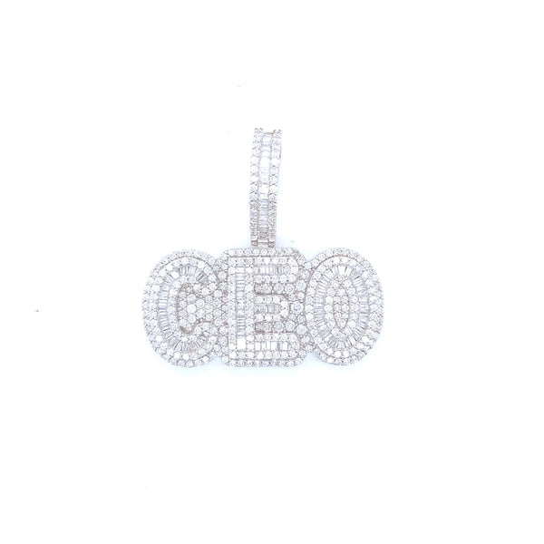 White gold ‘CEO” pendant