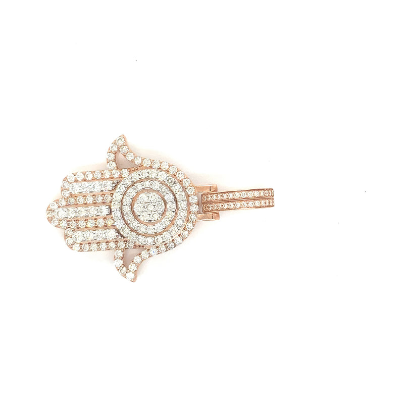 10K rose gold hamsa pendant