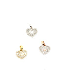 10k gold and natural diamonds heart pendant