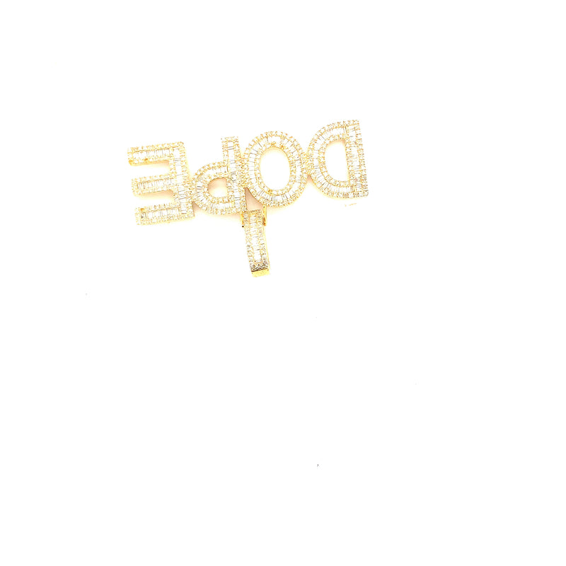 10k yellow gold “dope” pendant