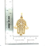 10k gold round diamonds hamsa pendant