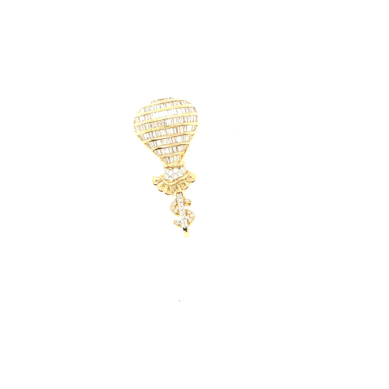 10k yellow gold money bag pendant
