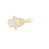 10k yellow gold 2 tone hamsa