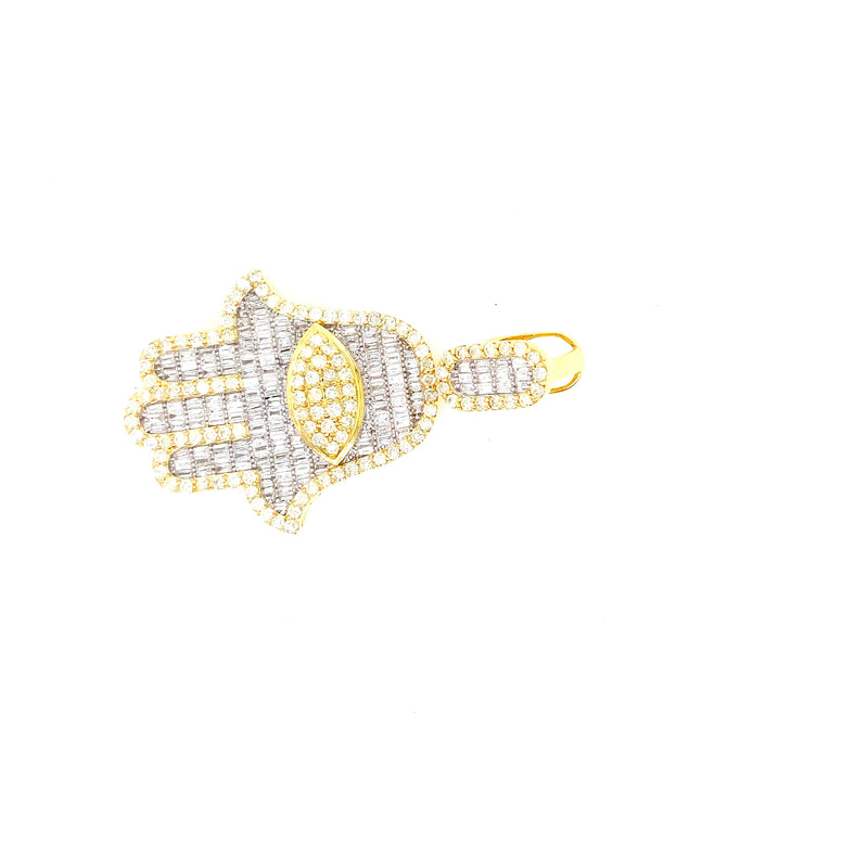 10k yellow gold 2 tone hamsa