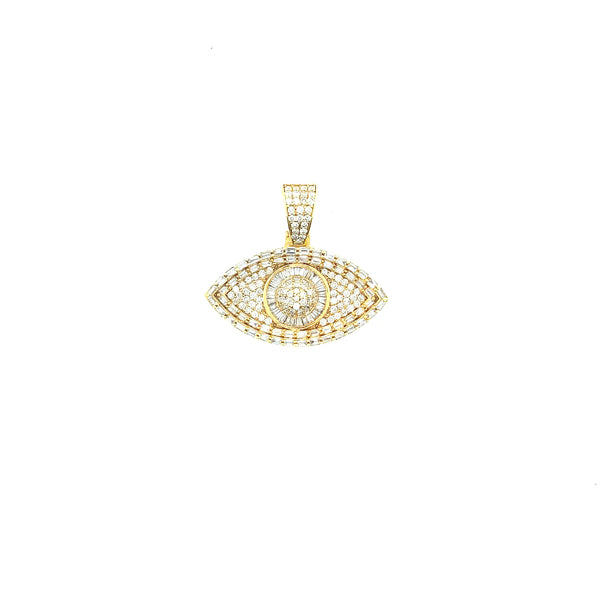 10k yellow gold eye pendant