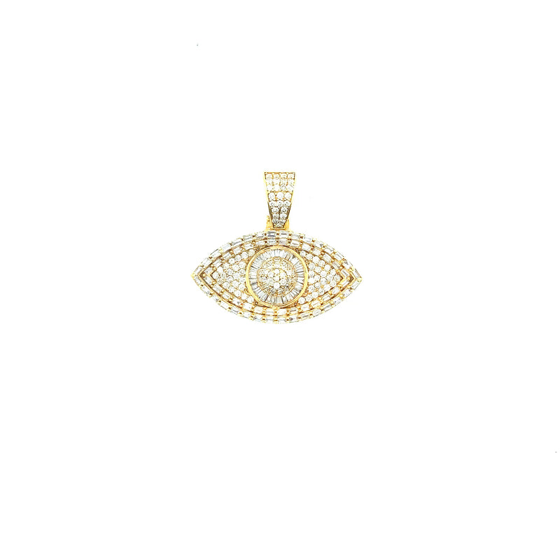10k yellow gold eye pendant