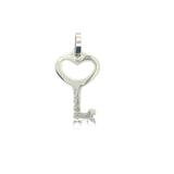 10K white Heart key pendant