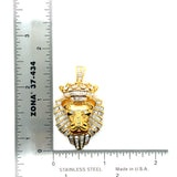 10k yellow gold lion face pendant