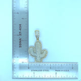 10K yellow gold cactus pendant