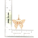 10K rose gold butterfly diamond pendant