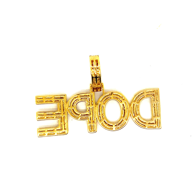 10k yellow gold “dope” pendant