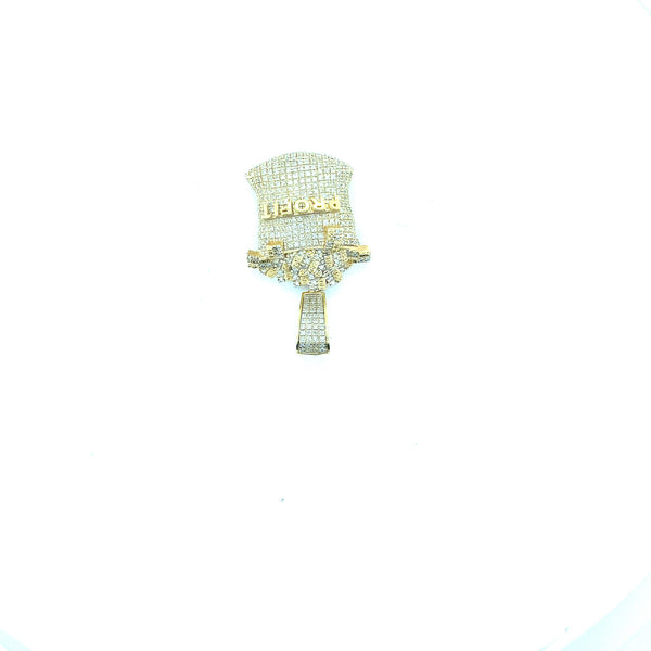 10k yellow gold money bgb profit pendant