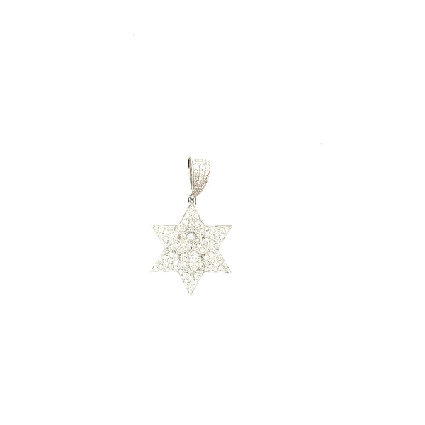 10k white gold 6 poin star pendant