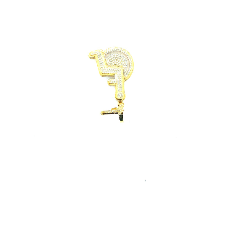 10k yellow gold wheel chair pendant
