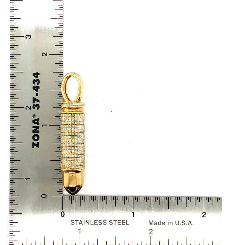10k yellow gold bullet pendant