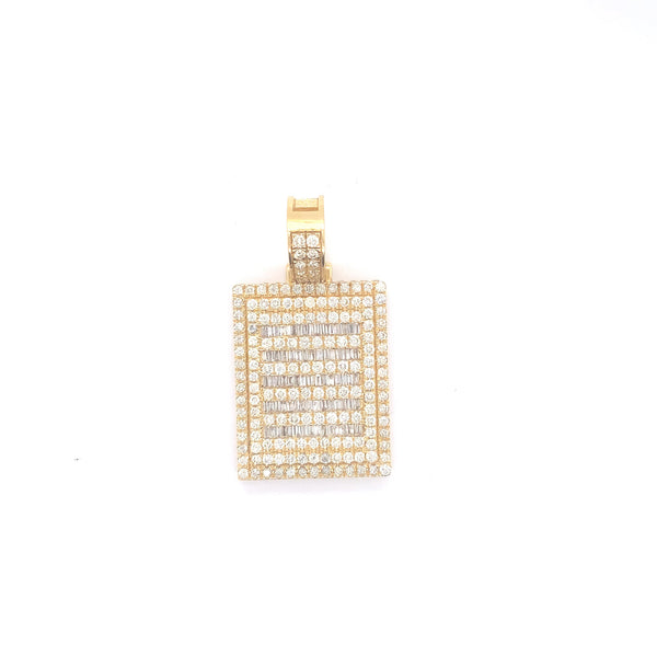 Yellow gold square shape pendant