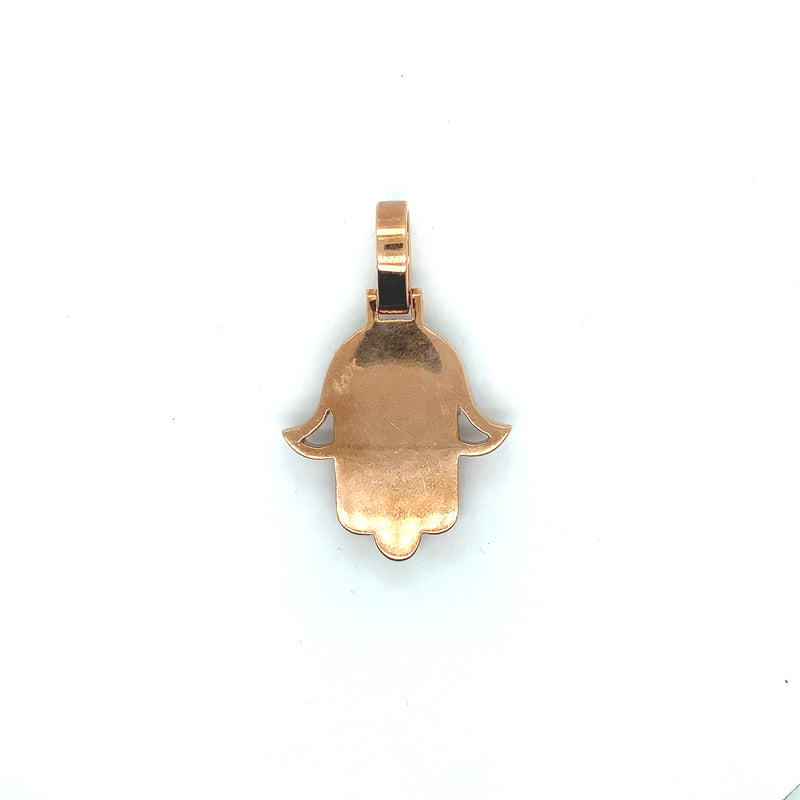10K rose gold hamsa pendant