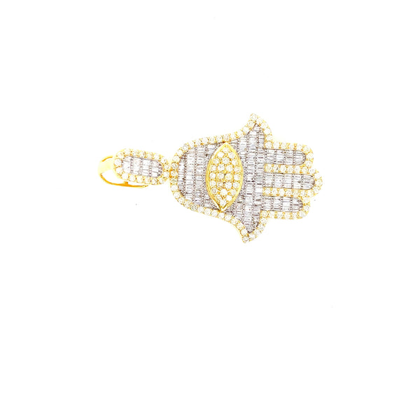 10k yellow gold 2 tone hamsa