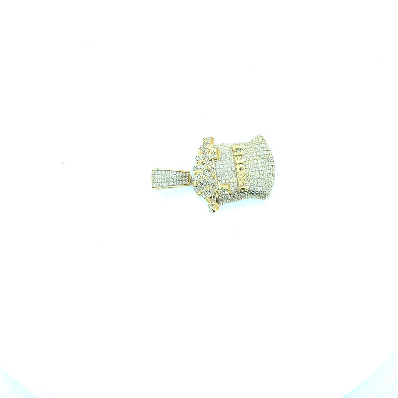 10k yellow gold money bgb profit pendant