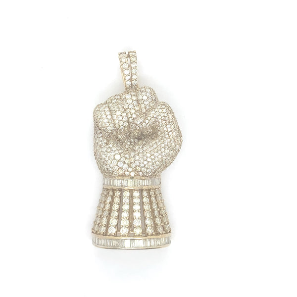 10K yellow gold fist pendant