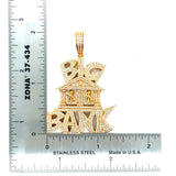 10k yellow gold big bank pendant