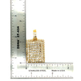 10K Yellow gold natural diamond square shape pendant