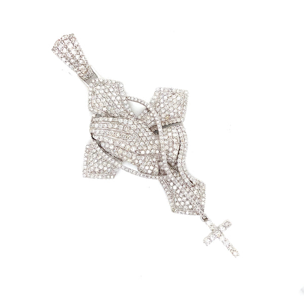 10k white gold diamond cross