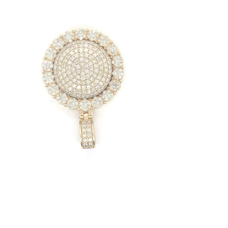 10K yellow gold pillow round shape pendant