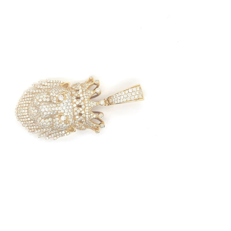10k yellow gold lion head pendant