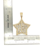 10K yellow gold natural diamond big star pendant