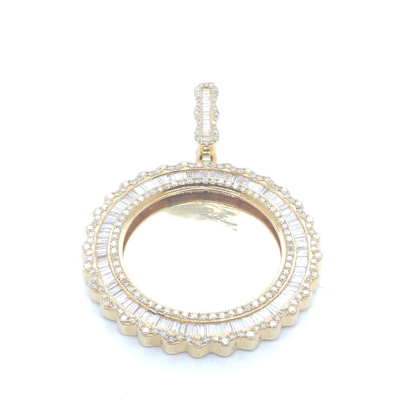 10K gold round shape picture pendent