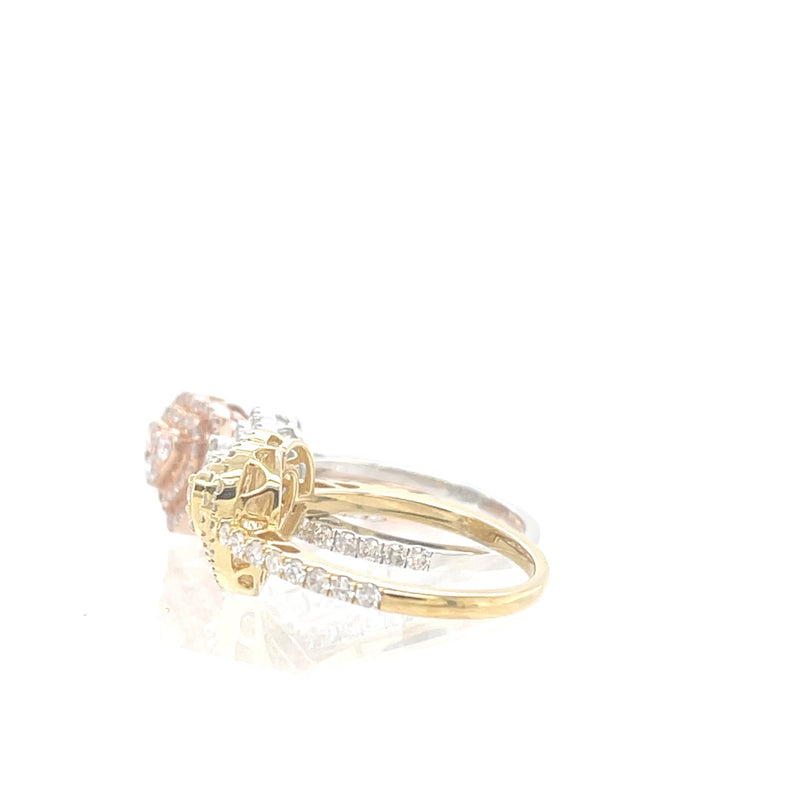 10K Gold and natural diamond Heart shape rings