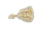 10k yellow gold Buda pendant natural diamond
