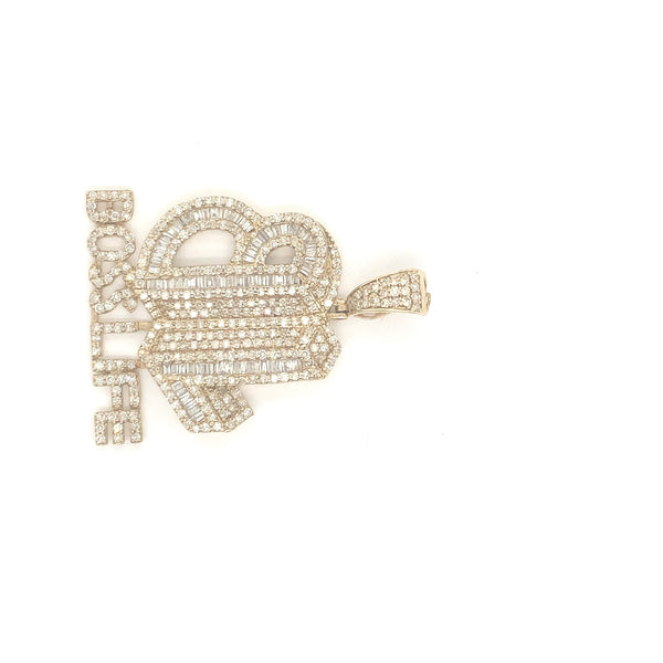 10k yellow gold “Boss Life” pendant
