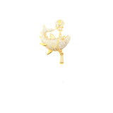 10k yellow gold shark pendant
