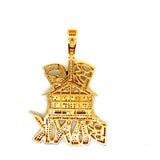 10k yellow gold big bank pendant