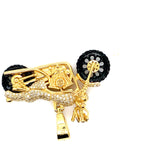 10k yellow gold Harley Davison motorcycle
